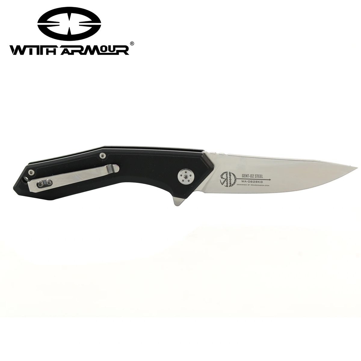 WithArmour WA-082CFG- Ball Bearing Pivot- 4.75″ Black Carbon Fiber pocket knife