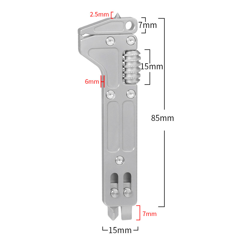 For EDC Titanium Alloy Multi Tool Adjustable Wrench Pocket With Bit Holder HOT