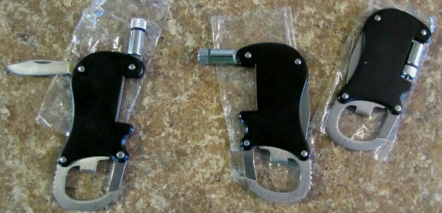 Lot 5 Mini Bright Micro Light Flashlight Pocket Knife Bottle Opener Clip on Hook
