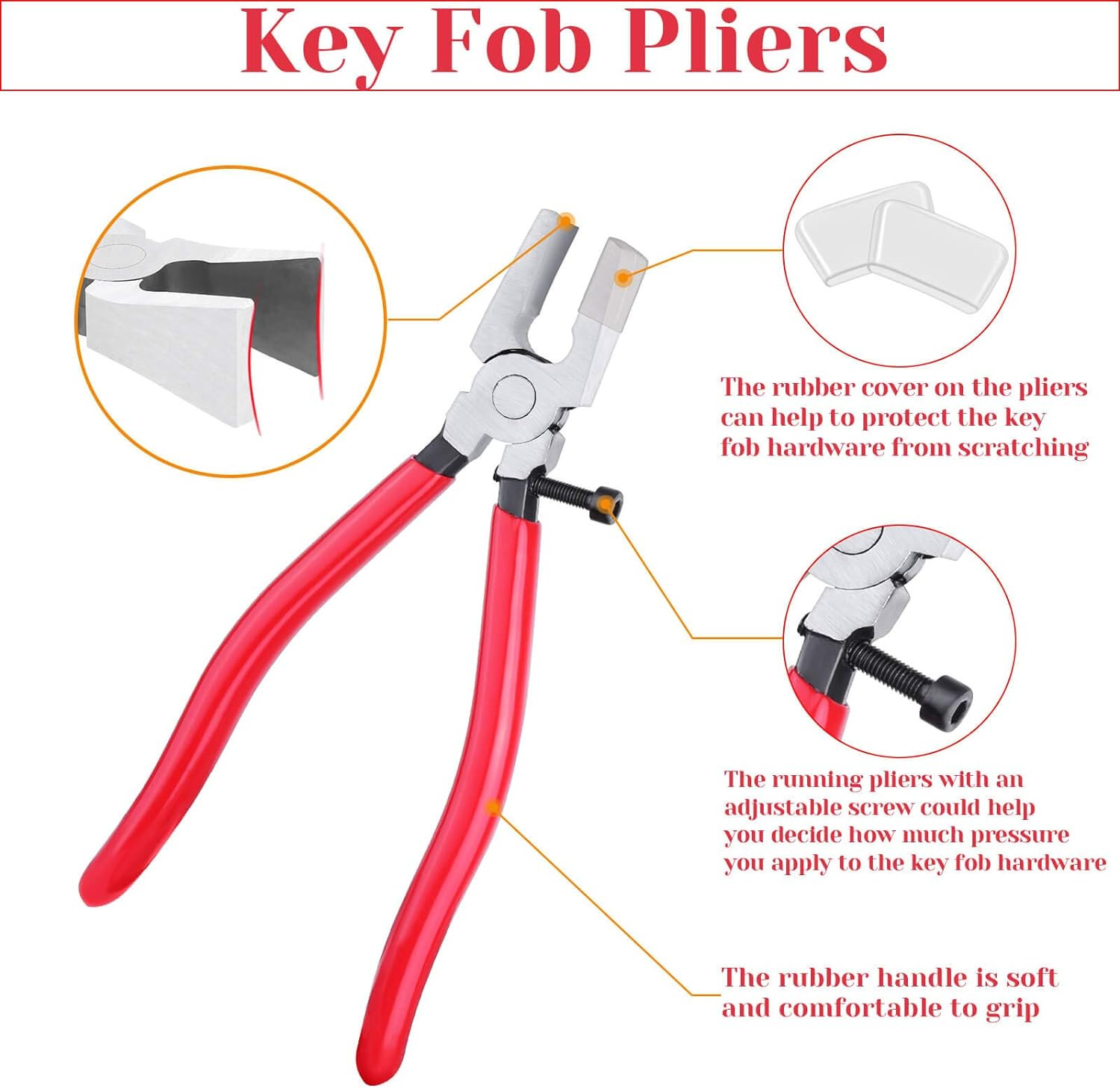 Key Fob Hardware Set, 50PCS Lanyard Key Fob Hardware 1 Inch with Key Fob Pliers