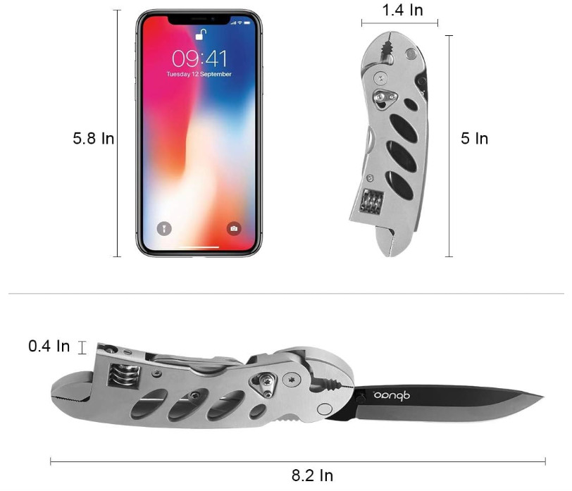 Llave Multiherramienta Plegable 7 en 1 con Alicates, Cutter y Destornilladores