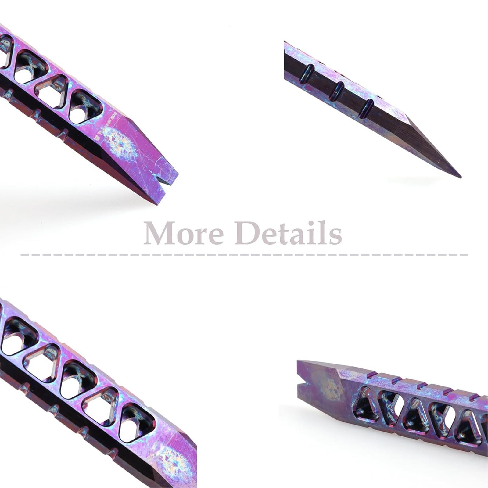 Pry Bar Titanium Prybar Bottle Opener 4.37″ 7-in-1 Multi-Function Tool with R…