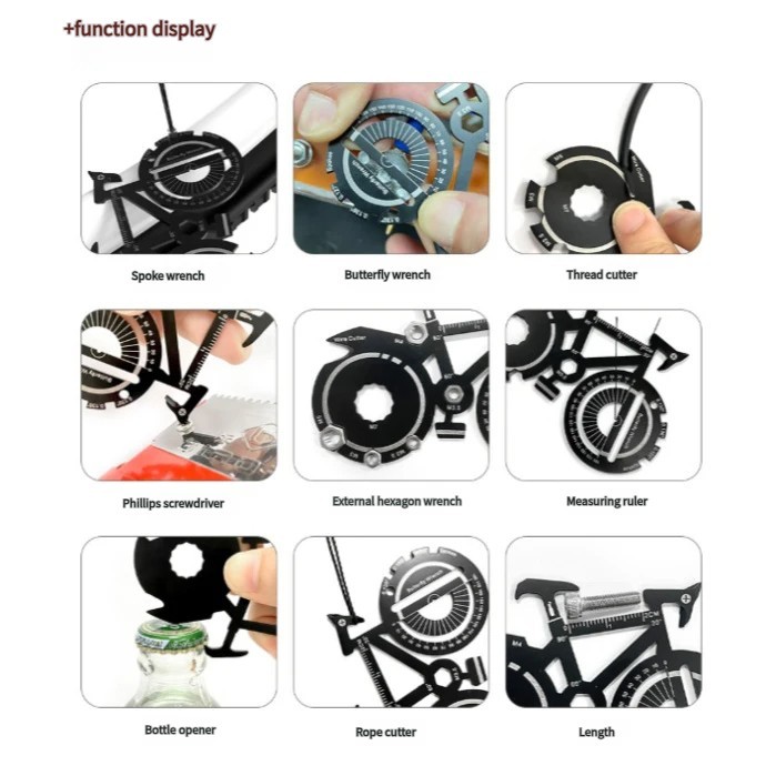 Multitool Pocket Tool 20-in-1 Multi-tool Outdoor Sports Bicycle Gift Keychain