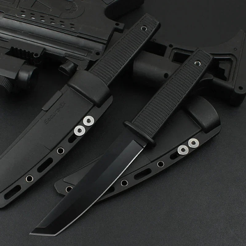 Portable Tanto Fixed Blade Knife ABS Handle Outdoor Camping Survival EDC