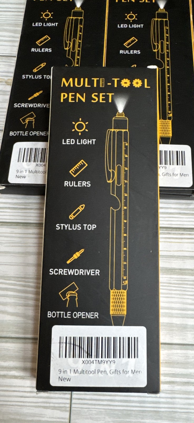 Lot Of 4~ Multi-Tool Pen Set 9 In 1 ~ Perfect Gift For Stocking Stuffers NEW!
