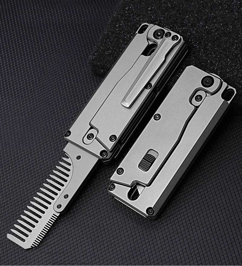 Titanium Alloy Pocket Folded Health Comb Combing Hair Outdoor EDC Multi Tools