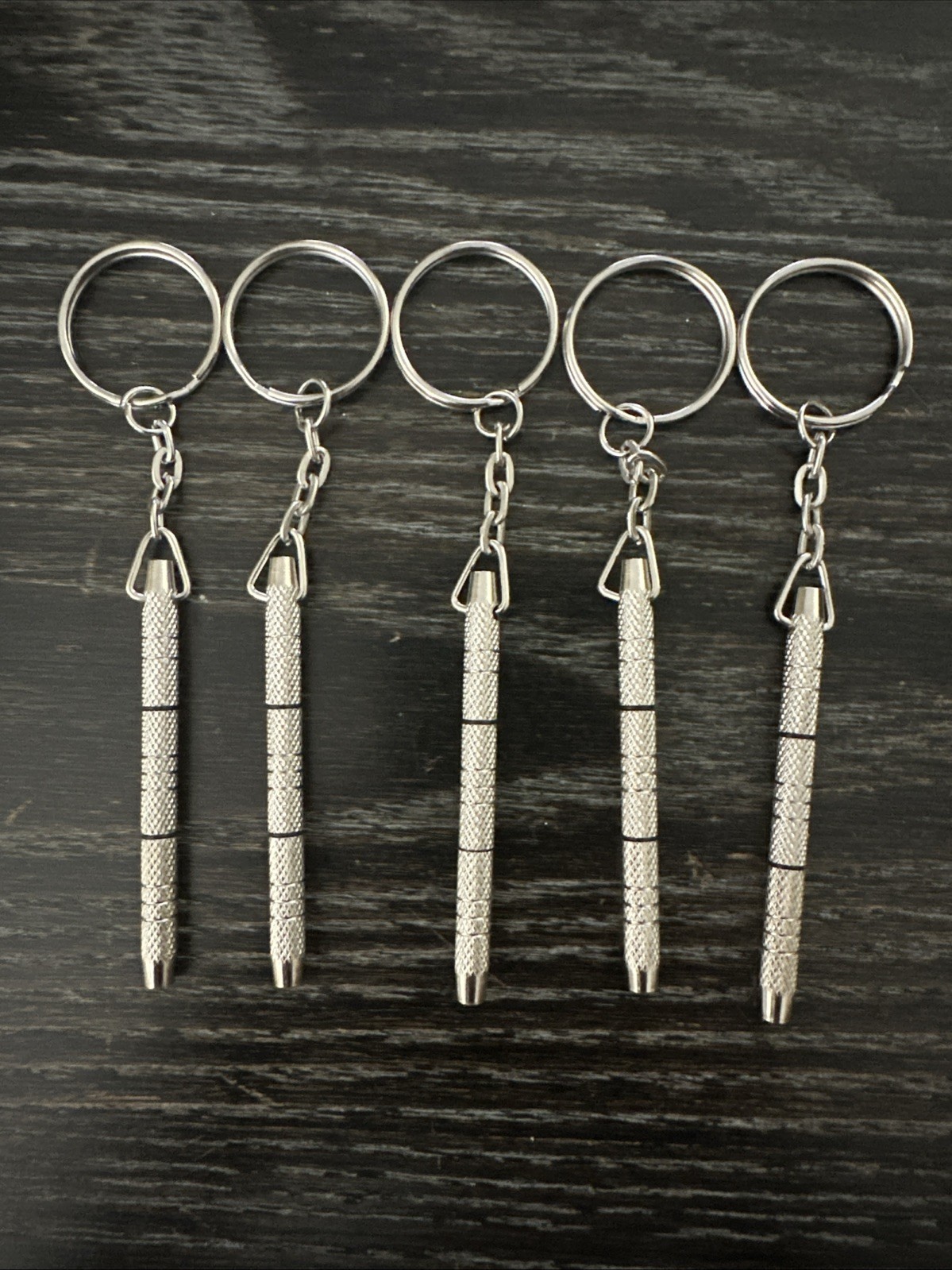 5pcs Key Ring Screwdriver EDC Tool Set Outdoor Pocket Mini Tool Keychain Silver