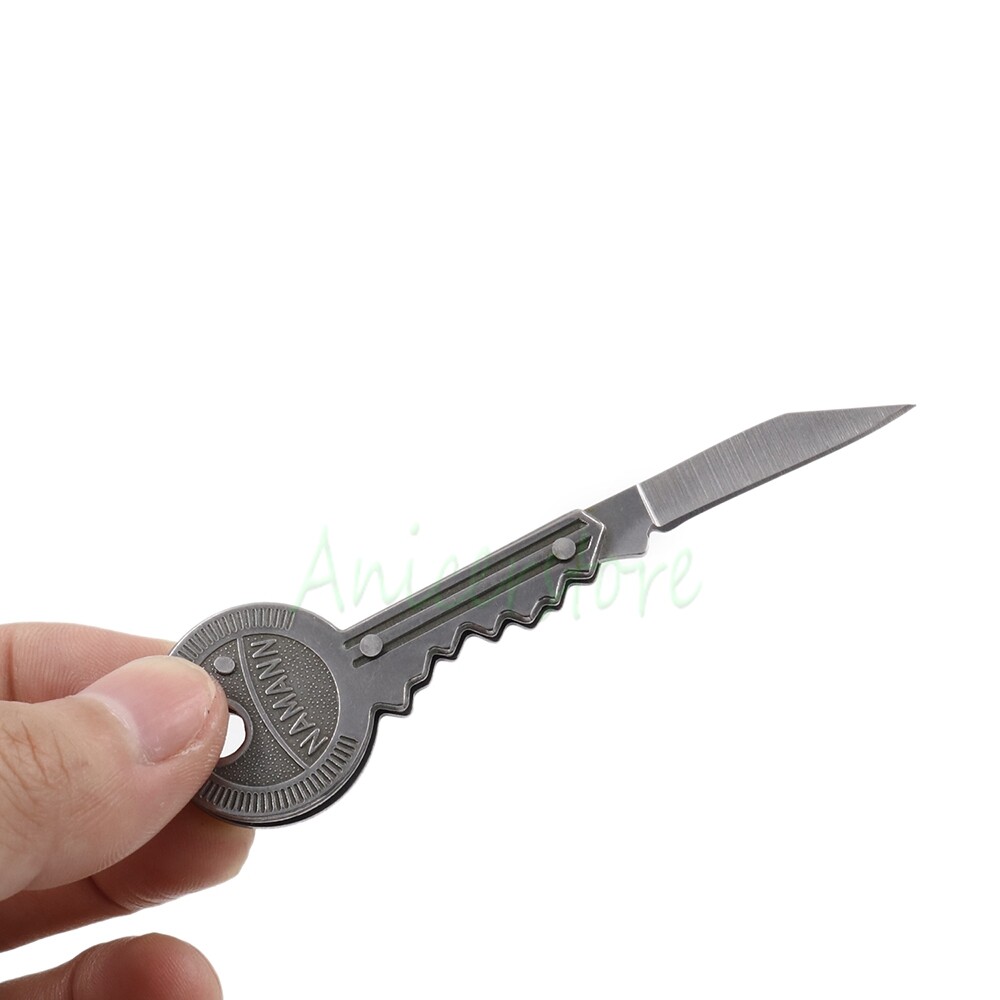 2pc Pocket knife Key Shaped Folding Knife Stainless Steel Blade Survival Camping