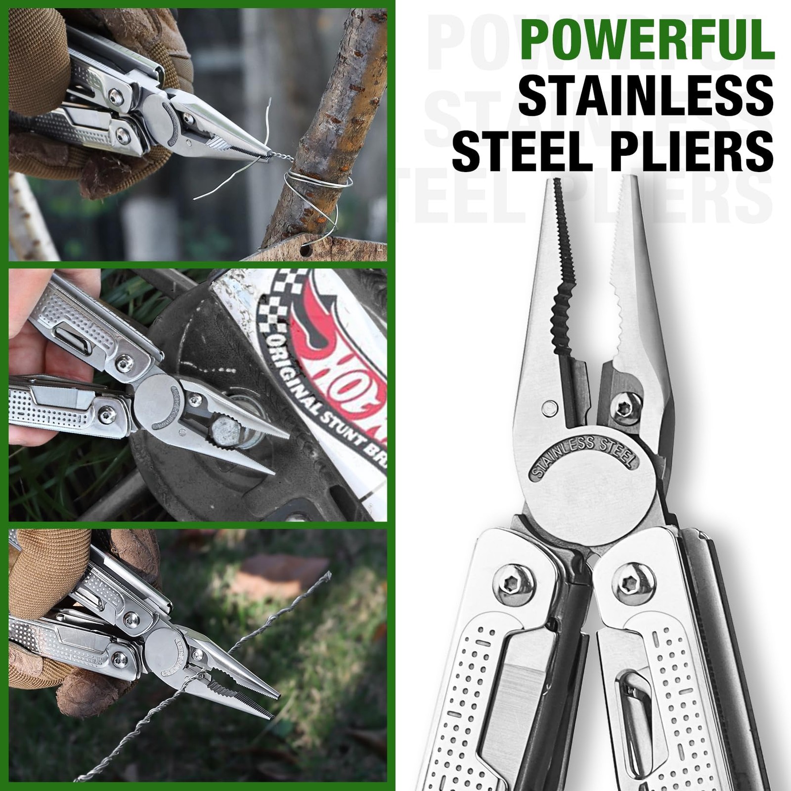 Multi Tool, 18-in-1 Multitool Pliers, Stainless Steel Multi-tool Pocket Knife…