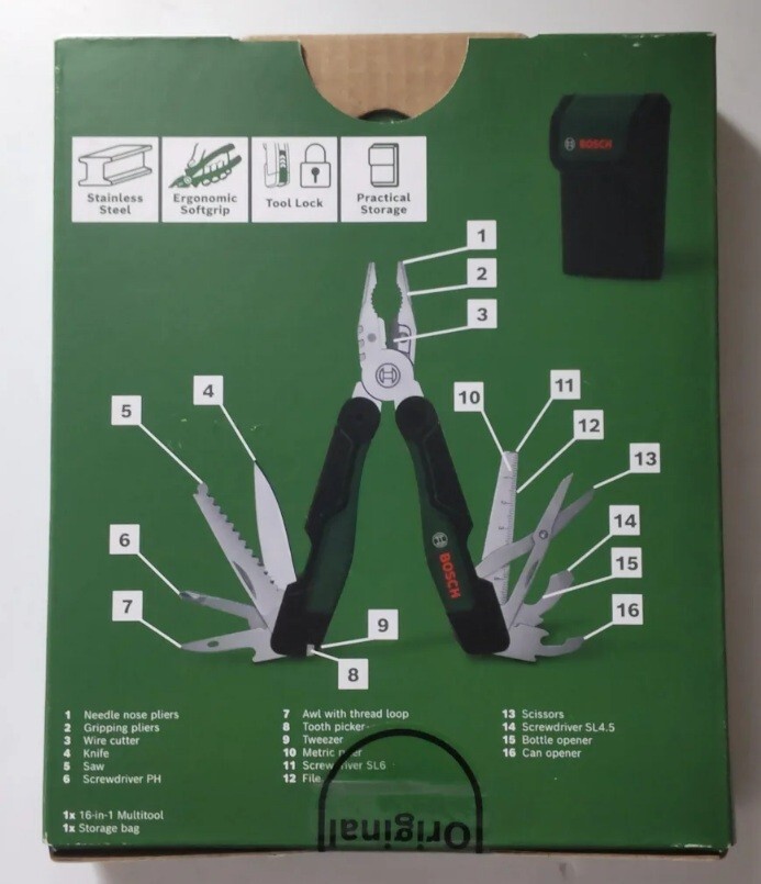 BOSCH MULTI TOOL (16 MULTI-FUNCTION TOOLS) 1600A02Z98