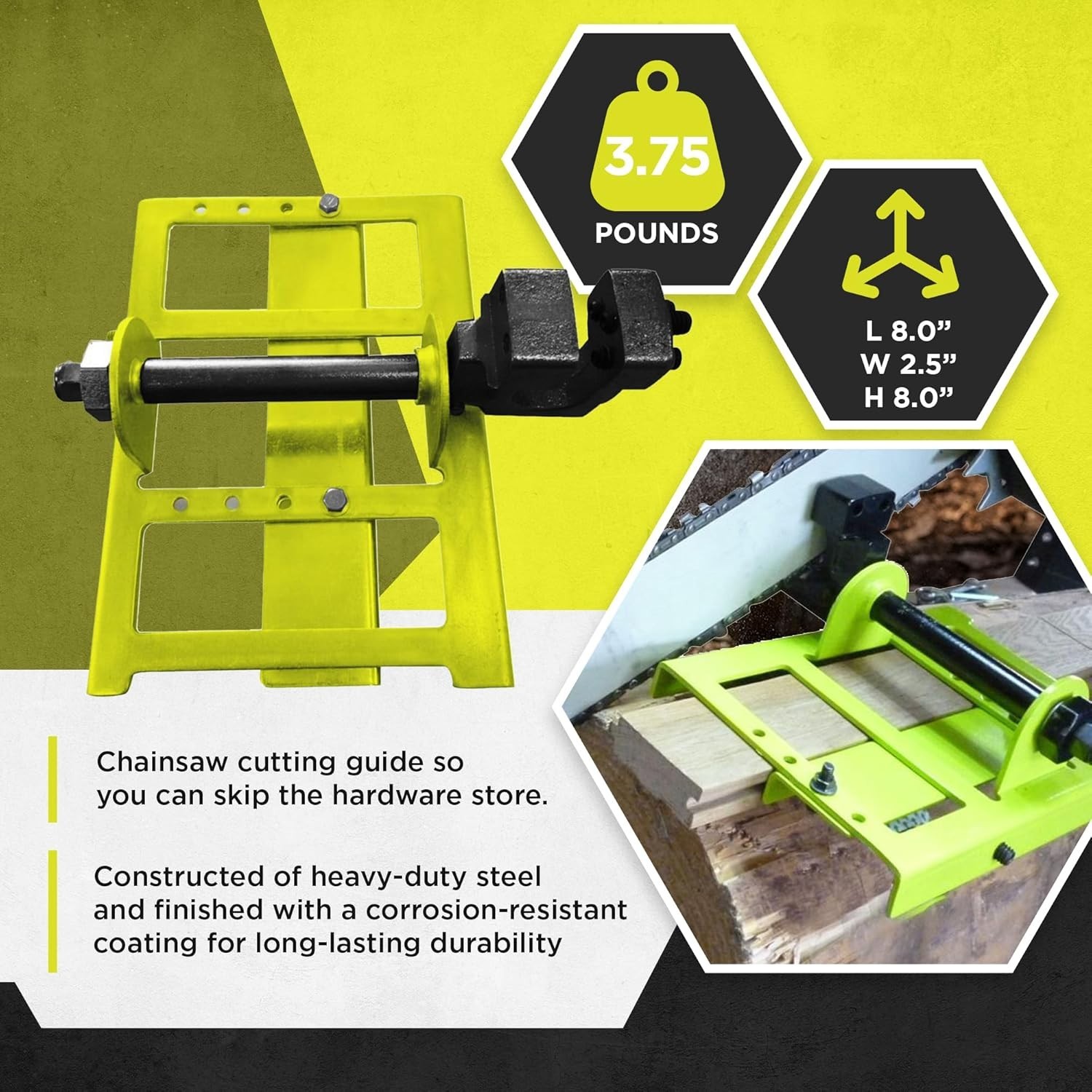 Adjustable Steel Lumber Cutting Guide for Chainsaws – Cut 2×6 Boards Easily