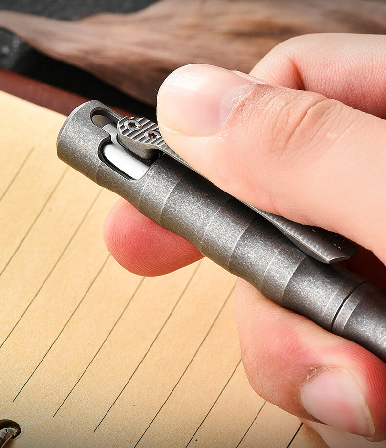 Titan Alloy Pen 4.4” Ballpoint Pen with Clip Refillable EDC Writing Pen