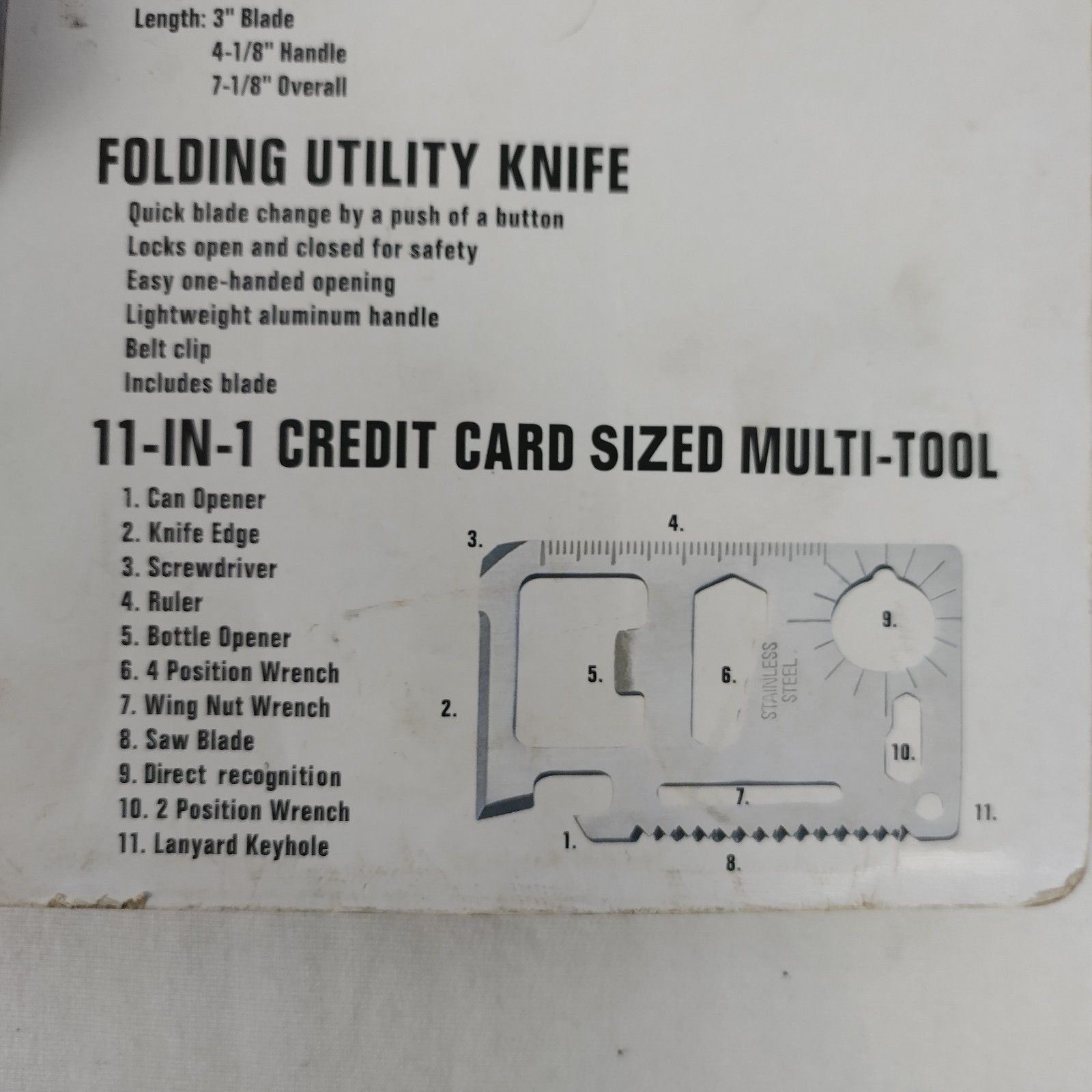 Tool Shop Multi-Tool & Knife Combo Set New In Package