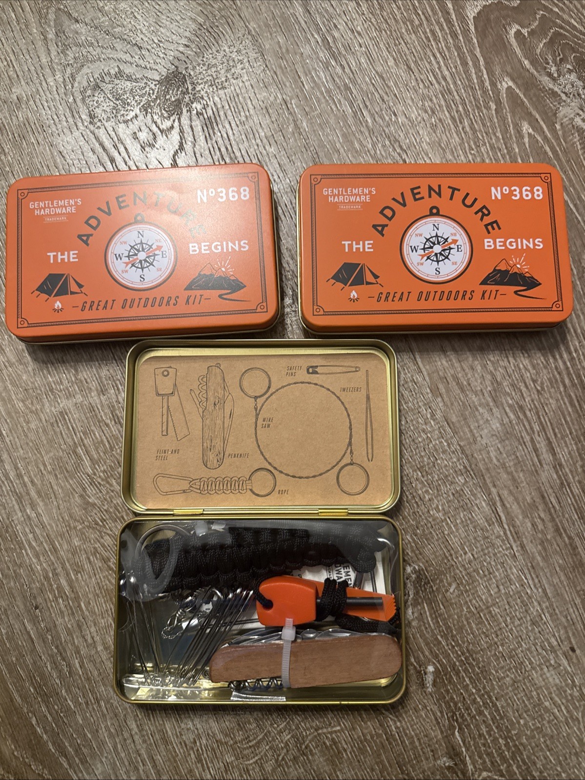 3 PACK Gentlemen’s Hardware Great Outdoors Kit Hiking Camping Survival #368
