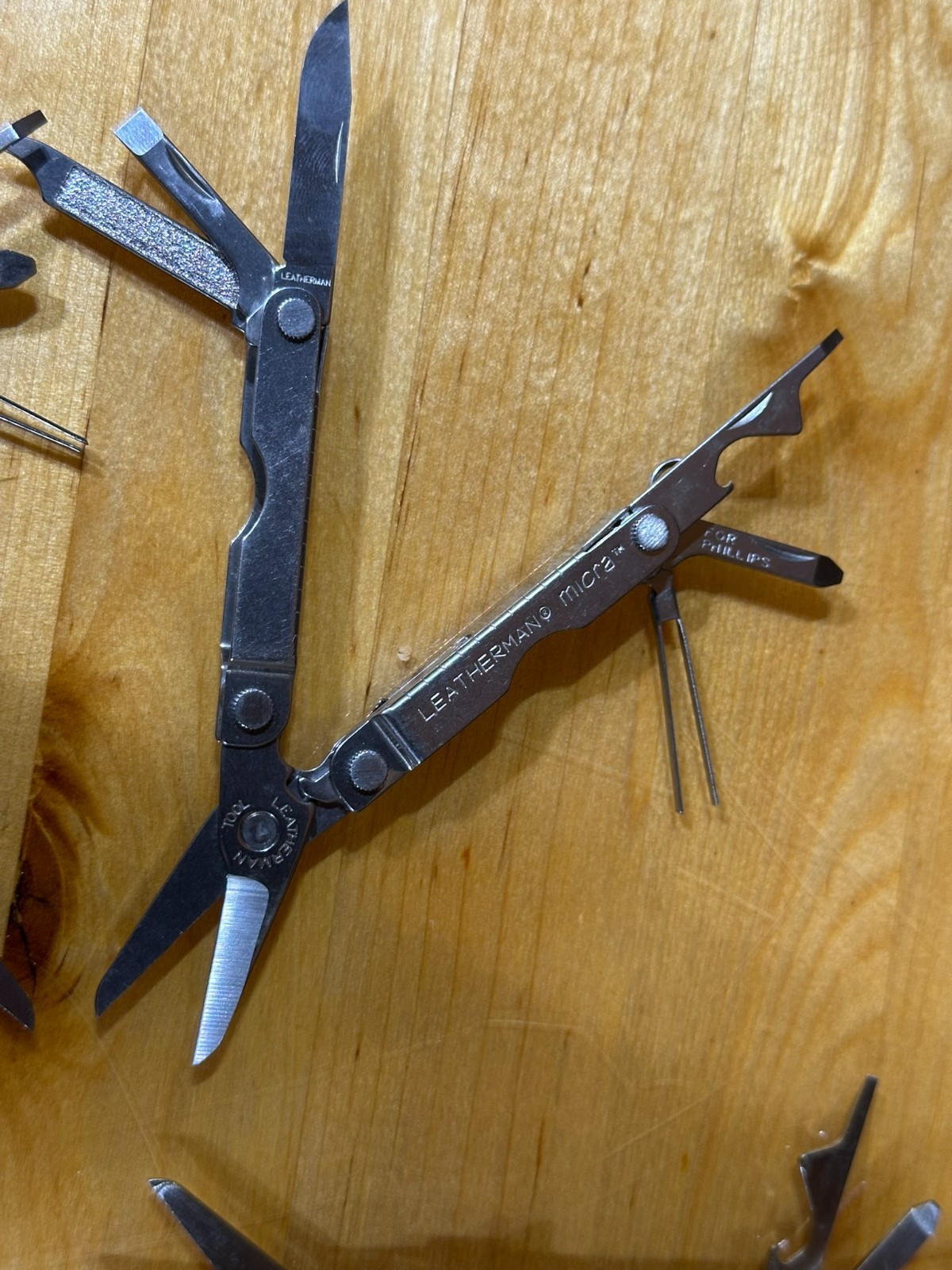 Leatherman Micra Multi-Tool Knife Scissors Key Ring! Silver! LOT OF 5!