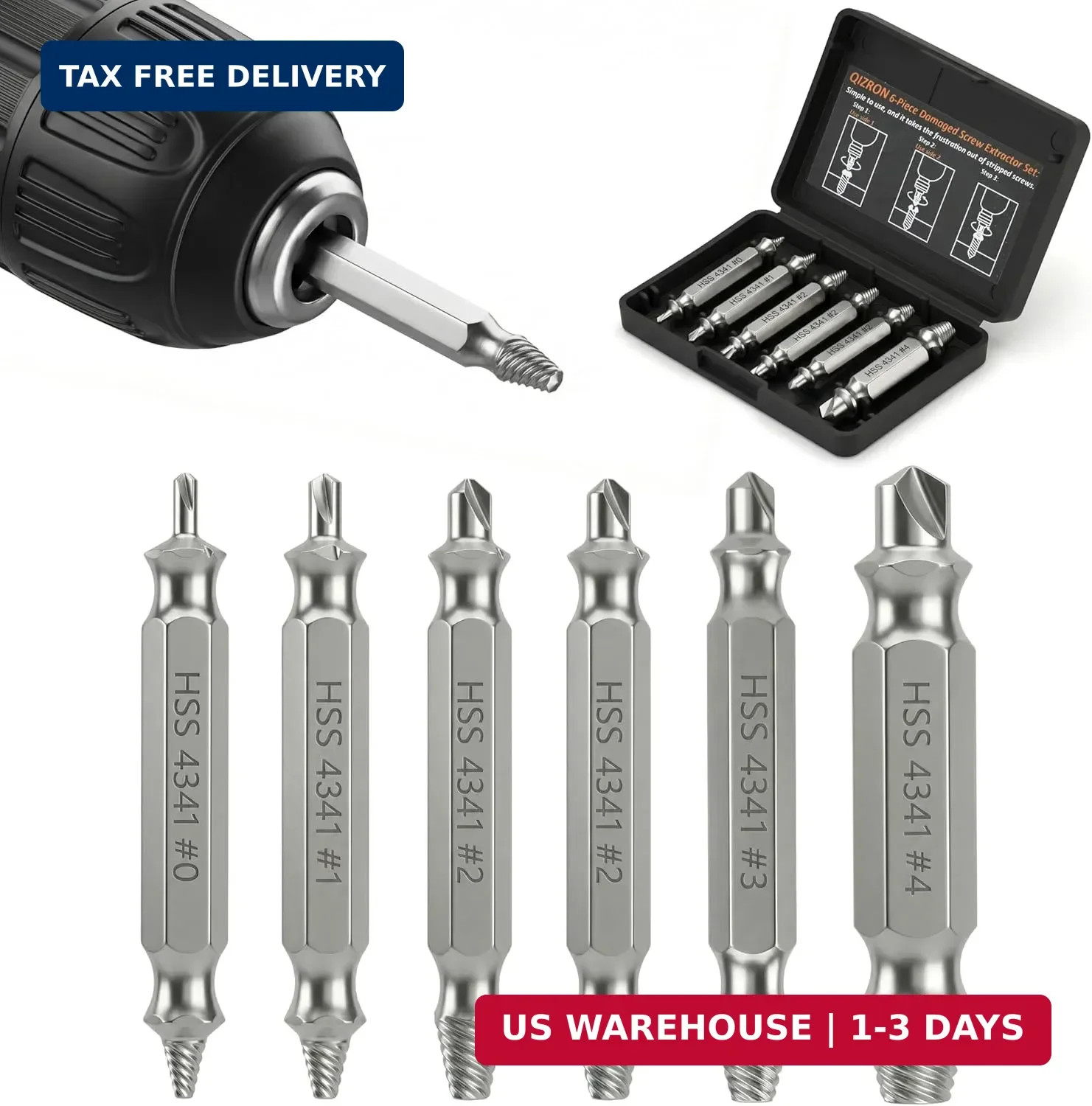 Gifts for Men, Damaged Screw Extractor Set – Remover for Stripped Head Screws Nu