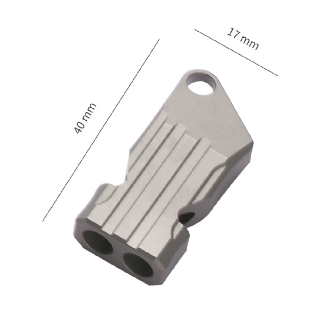 EDC Titanium Portable Keychain Treble Whistle Neklace Outdoor Cmaping Travel