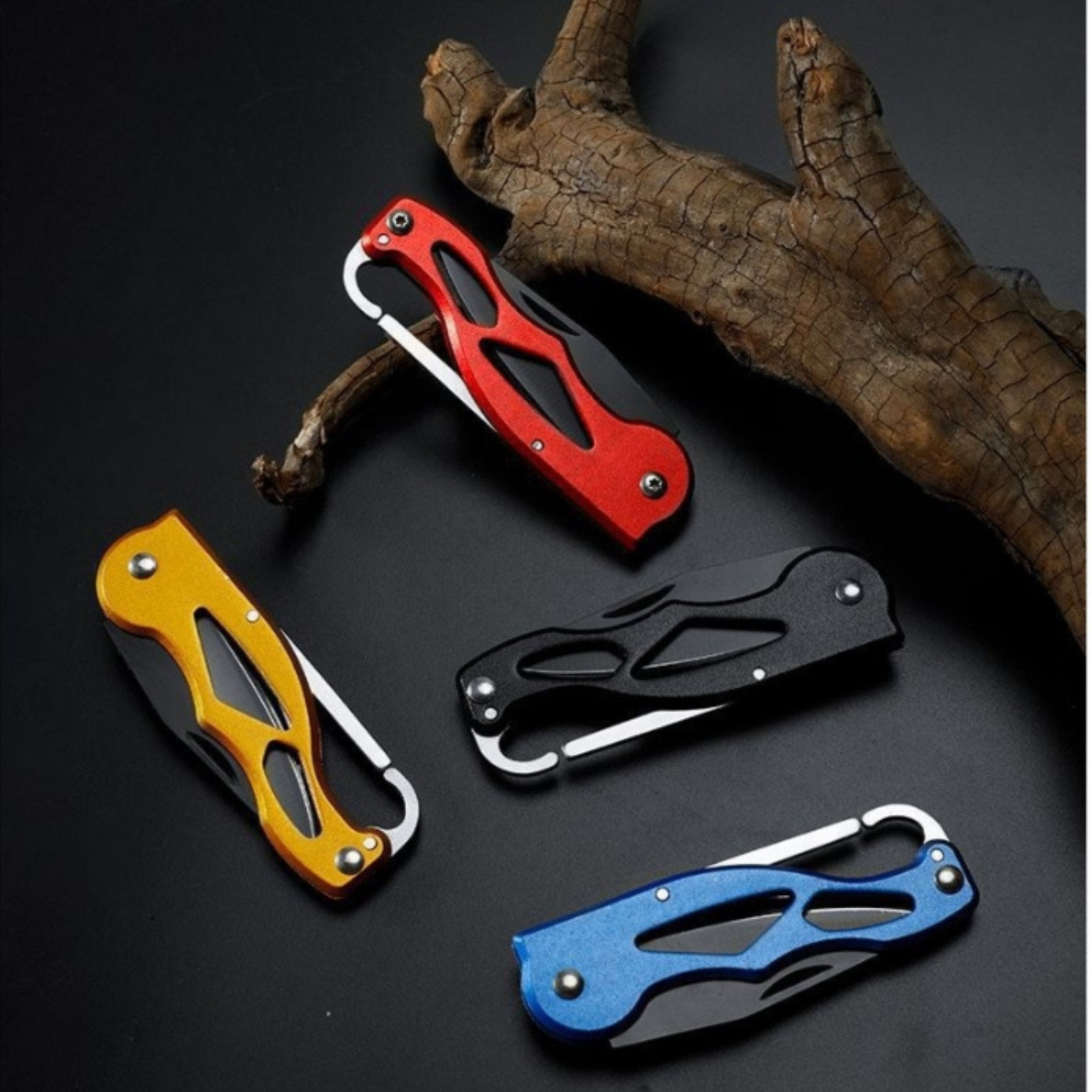 Folding Knife Key Chain Black BladeTactical Portable Pocket Hunting Survival NEW