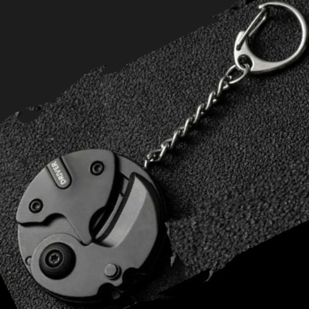 Multifunctional EDC Keychain Screwdriver Hex Coin Folding Pocket Tool
