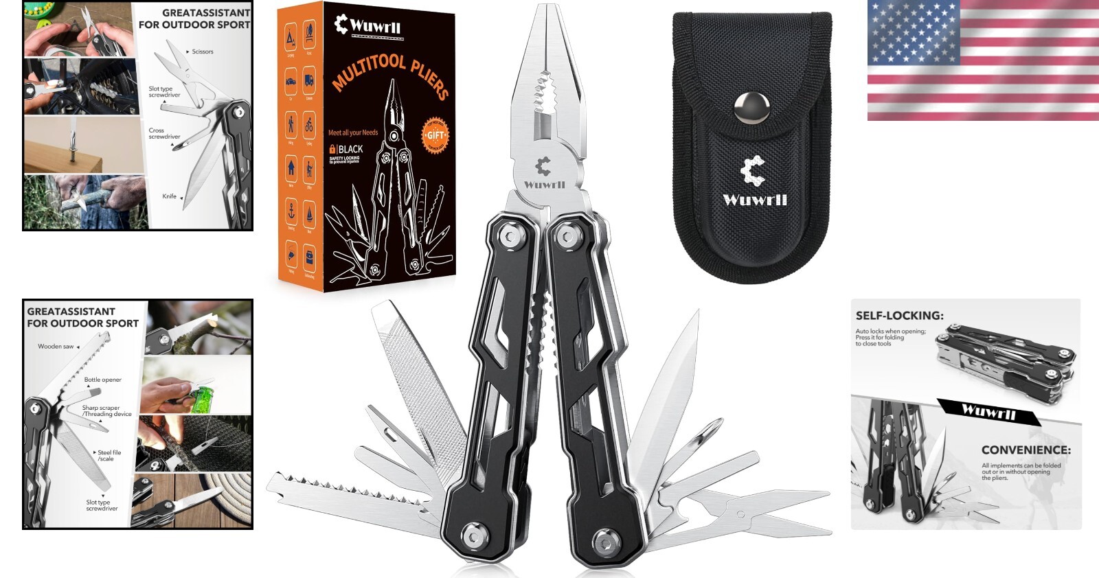 All-in-One Stainless Steel Multitool – 16 Tools for Ultimate Outdoor Adventure