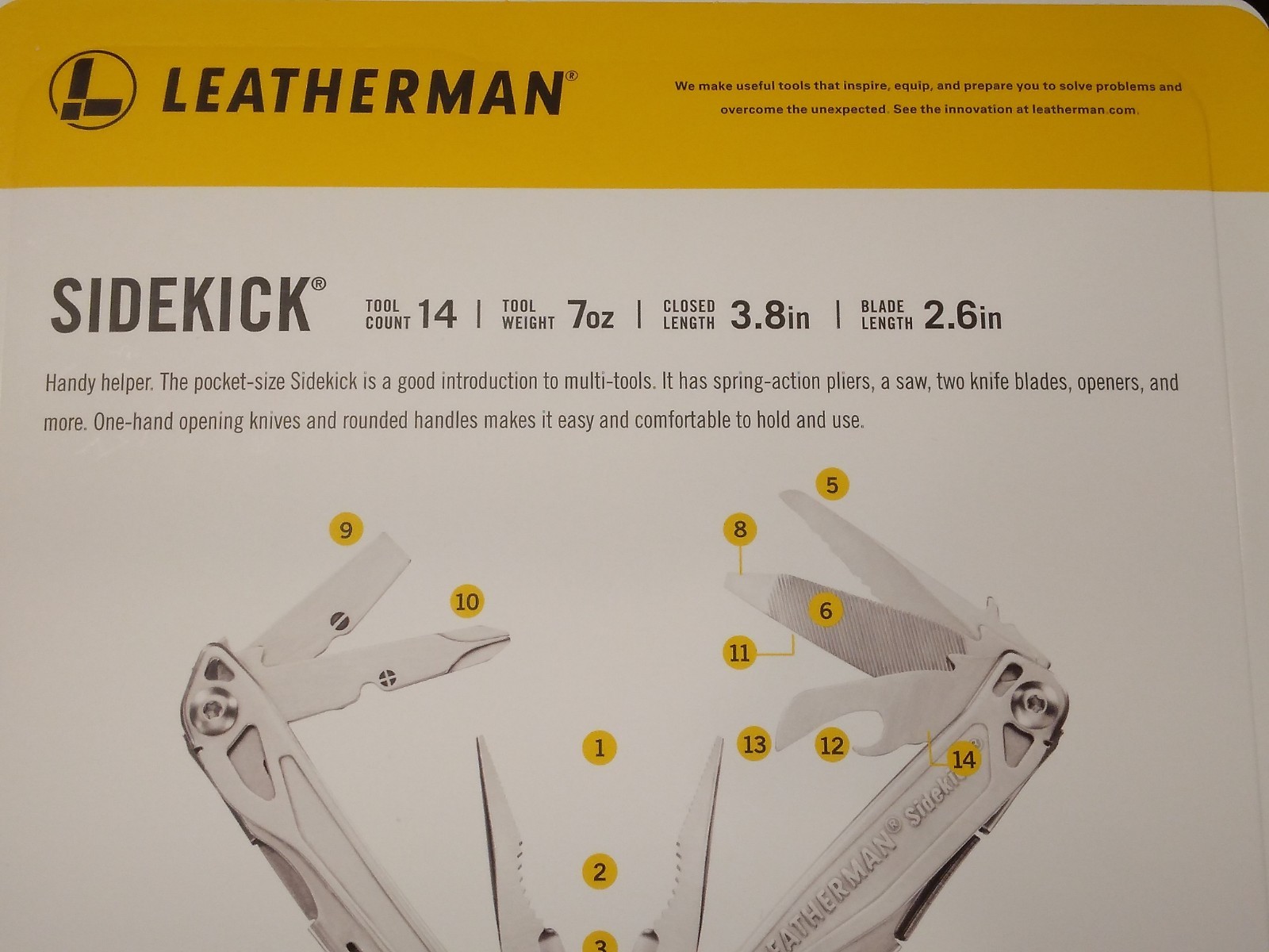 LEATHERMAN SIDEKICK® 14 Tool Stainless Steel Multi-Tool Stainless Steel