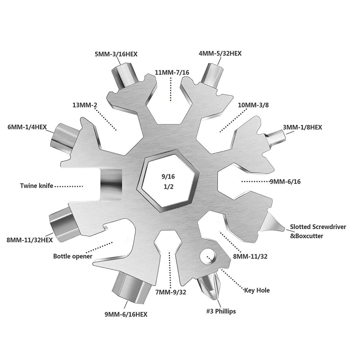 20 In 1 Snowflake Multi Tool, Cool stocking stuffers for men Christmas Gift,U…