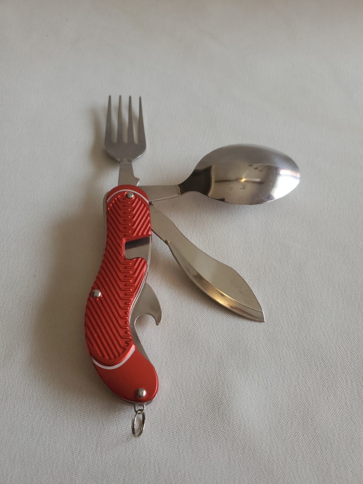 3 in 1 Foldable Camping Hiking Picnic Cutlery Fork Spoon Bottle Opener 2 Pieces
