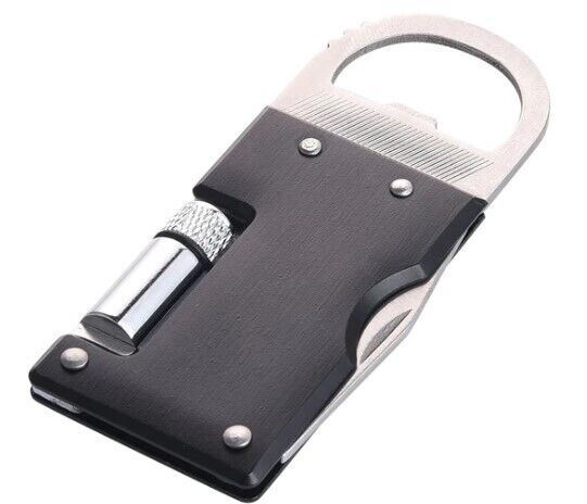 MULTI-FUNCTION BOTTLE OPENER EDC TOOL KNIFE FLASHLIGHT CUTTER SURVIVAL CARRY