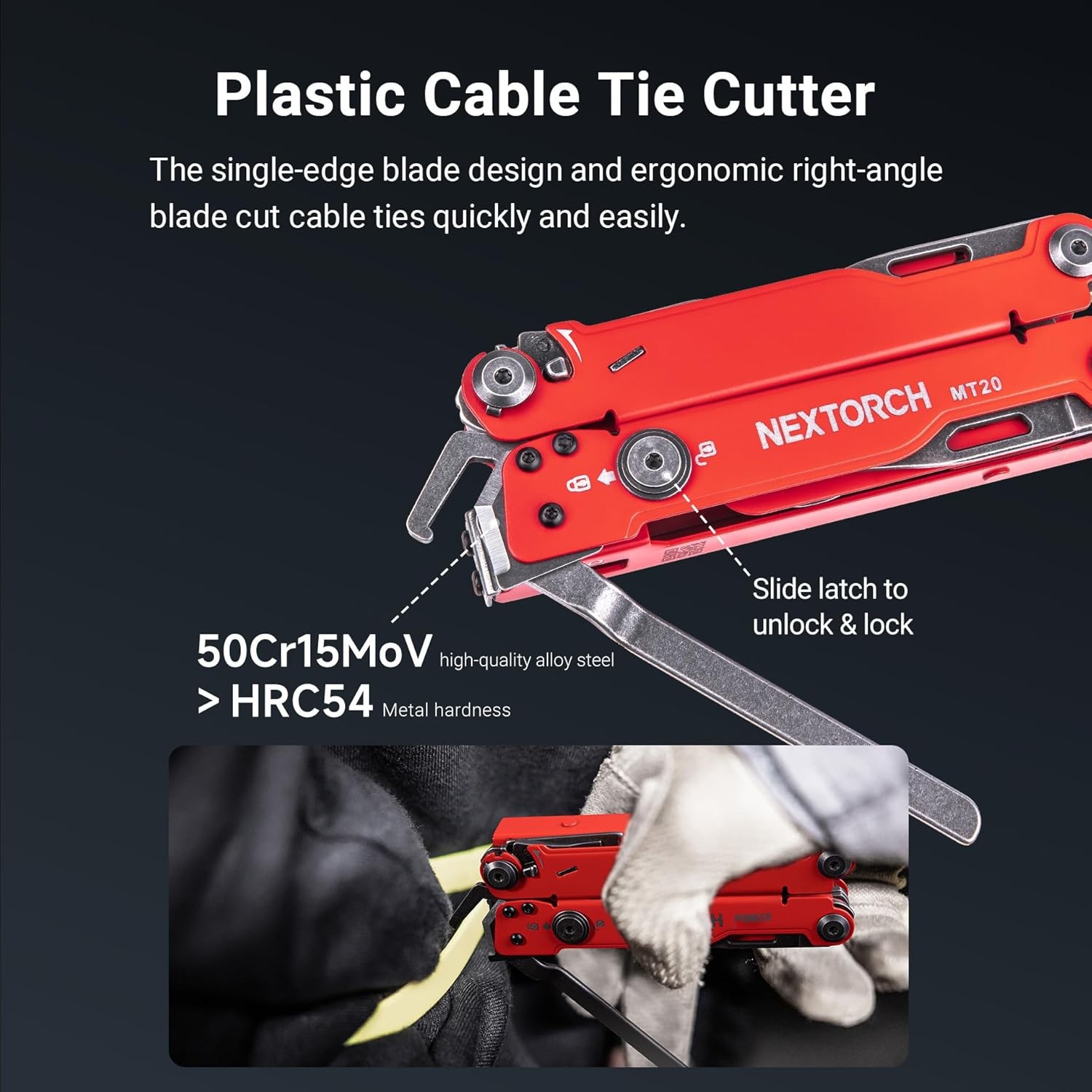 PIONEER MT20 14-IN-1 Multi-tools Full-Size,Versatile Multi-tool Red
