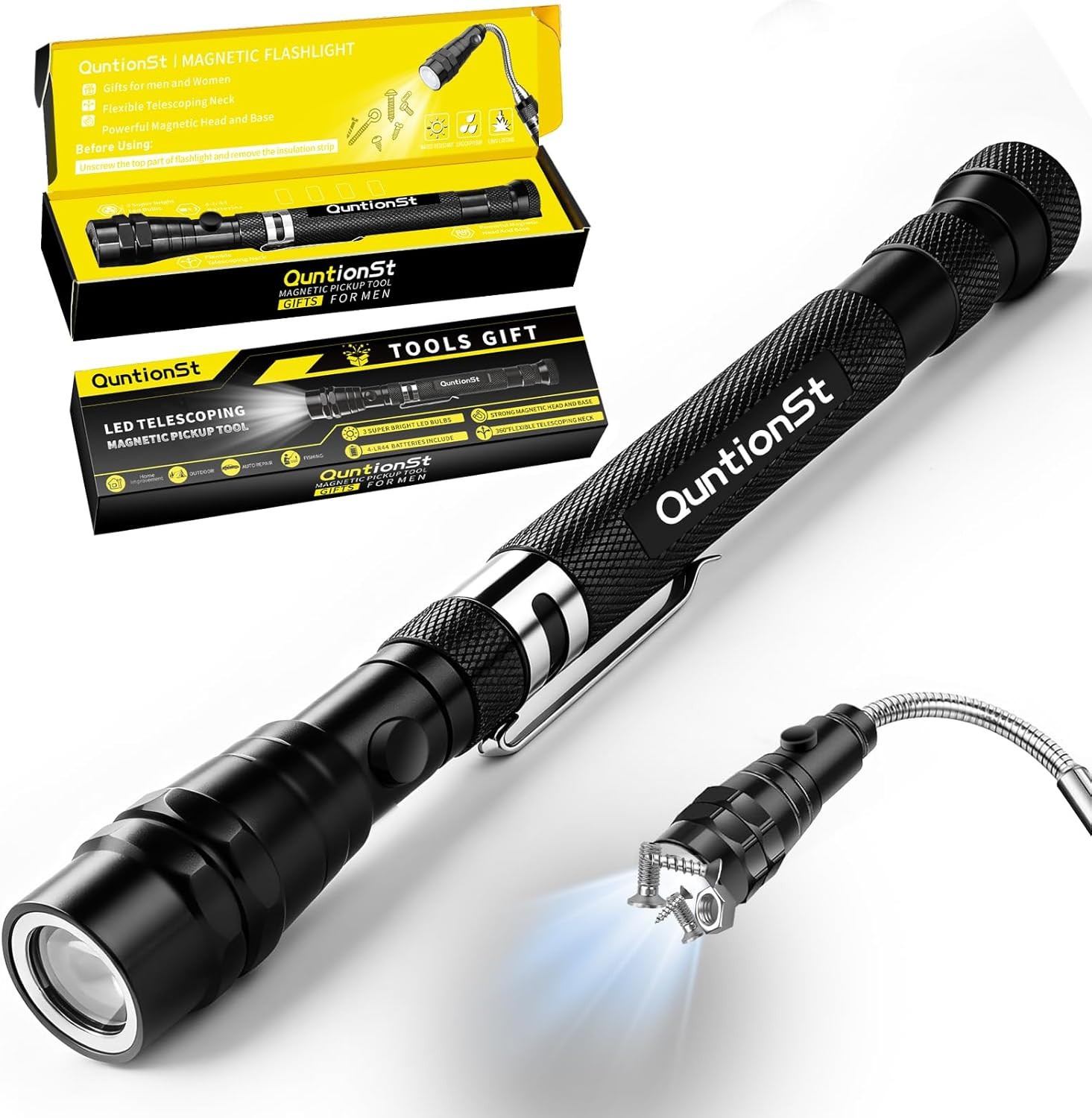 Fathers Day Dad Gifts for Men, Magnetic Pickup Tool with LED Flashlight -Telesco
