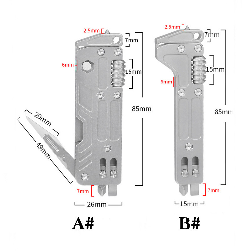 For EDC Titanium Alloy Multi Tool Adjustable Wrench Pocket With Bit Holder HOT