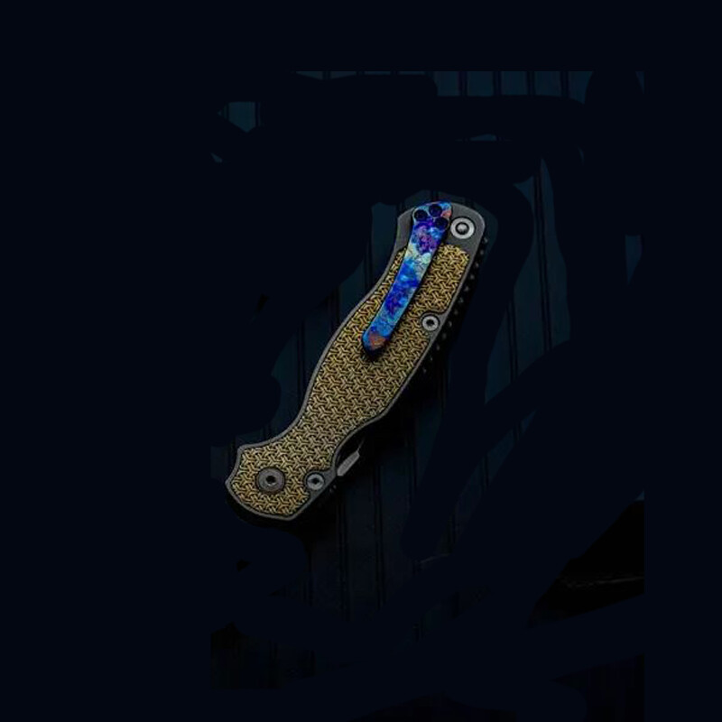 TC21 Inlaid Brass Nail Plate Handle Scales for Spyderco C81 Paramilitary 2 PM2
