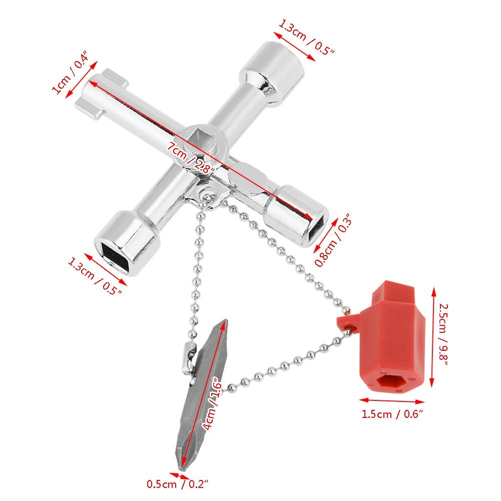 Silcock Key 4 Way, 10PCS 4 Way Sillcock Key, Multifunctional Water Key, Cross…