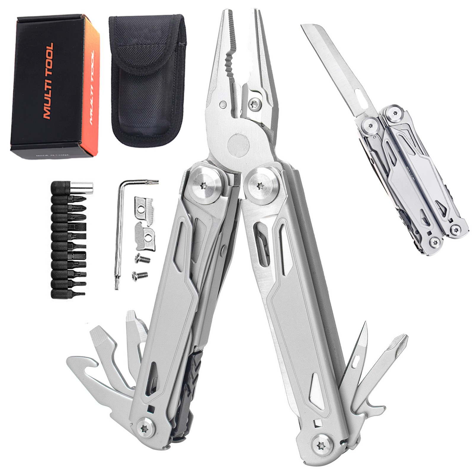 Folding Multi-tool Pliers, Portable Outdoor Tool for Camping Hiking Field Repair