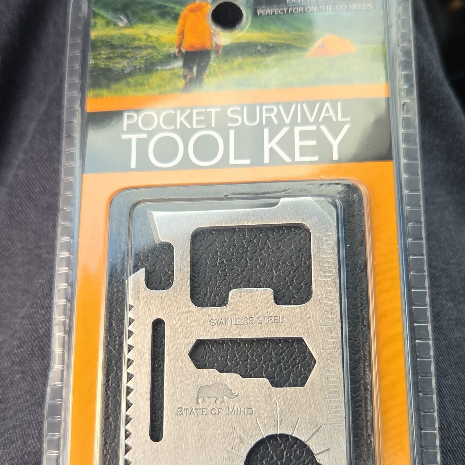 State of Mind Pocket Survival Tool Key Multi-Tool, 10 Tools, Stainless Steel