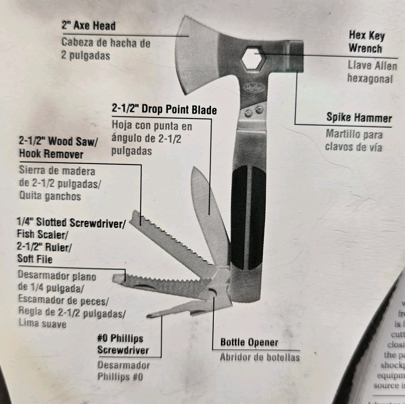 Sheffield Multi Tool Camper 12-In-1 Axe Hammer Saw Screwdriver Blade Scaler NEW