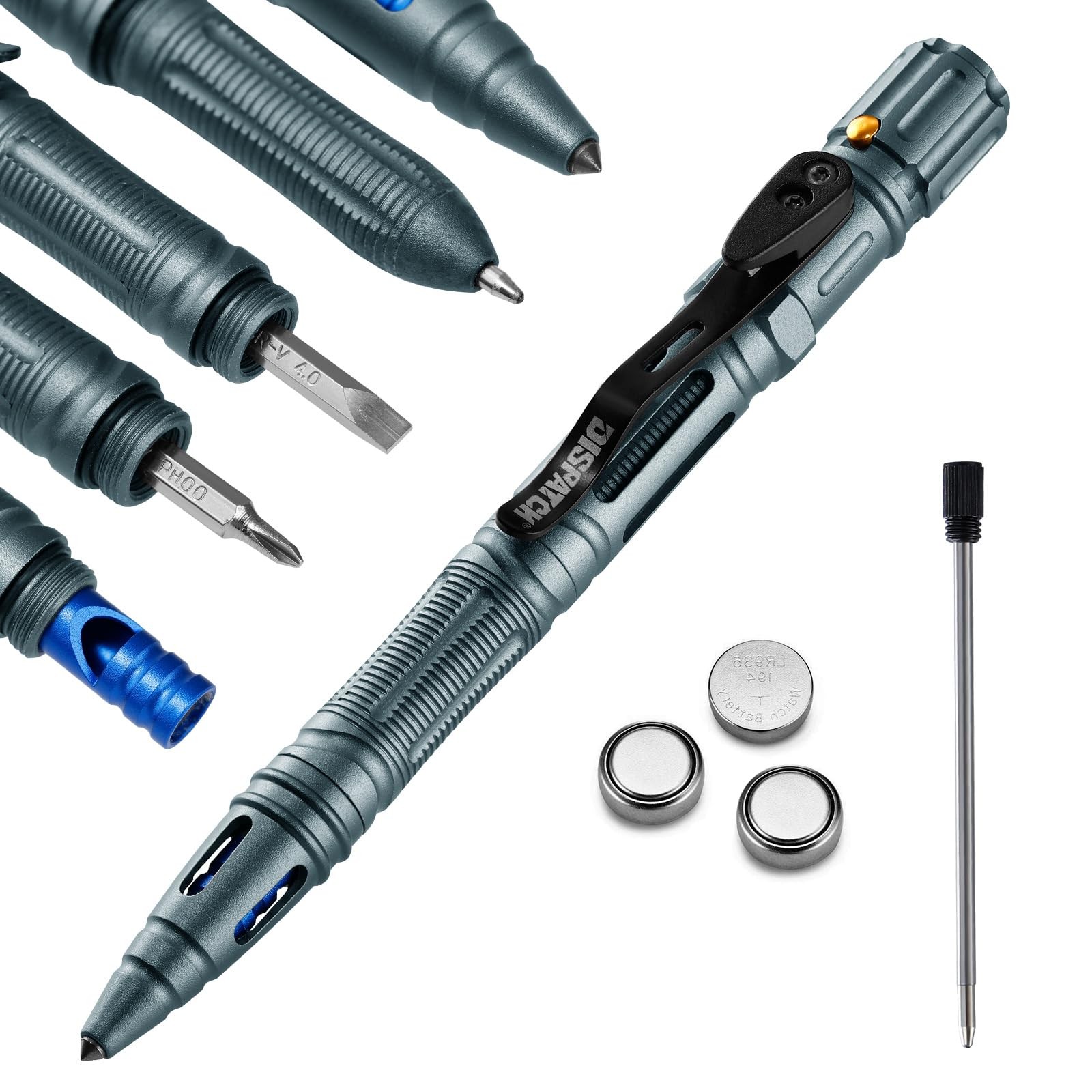 Military Tactical Pen – 8 in 1 Professional Pen with Flashlight – Multitool E…