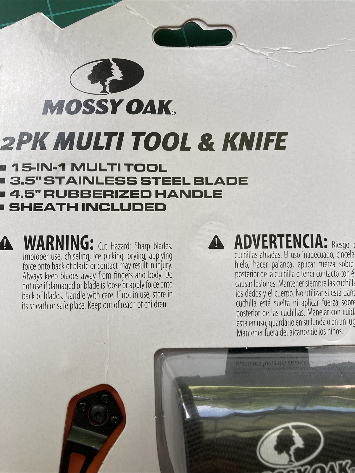 New Mossy Oak 2 Pack Multi Tool & Knife Set Stainless Steel Blade Seath Included