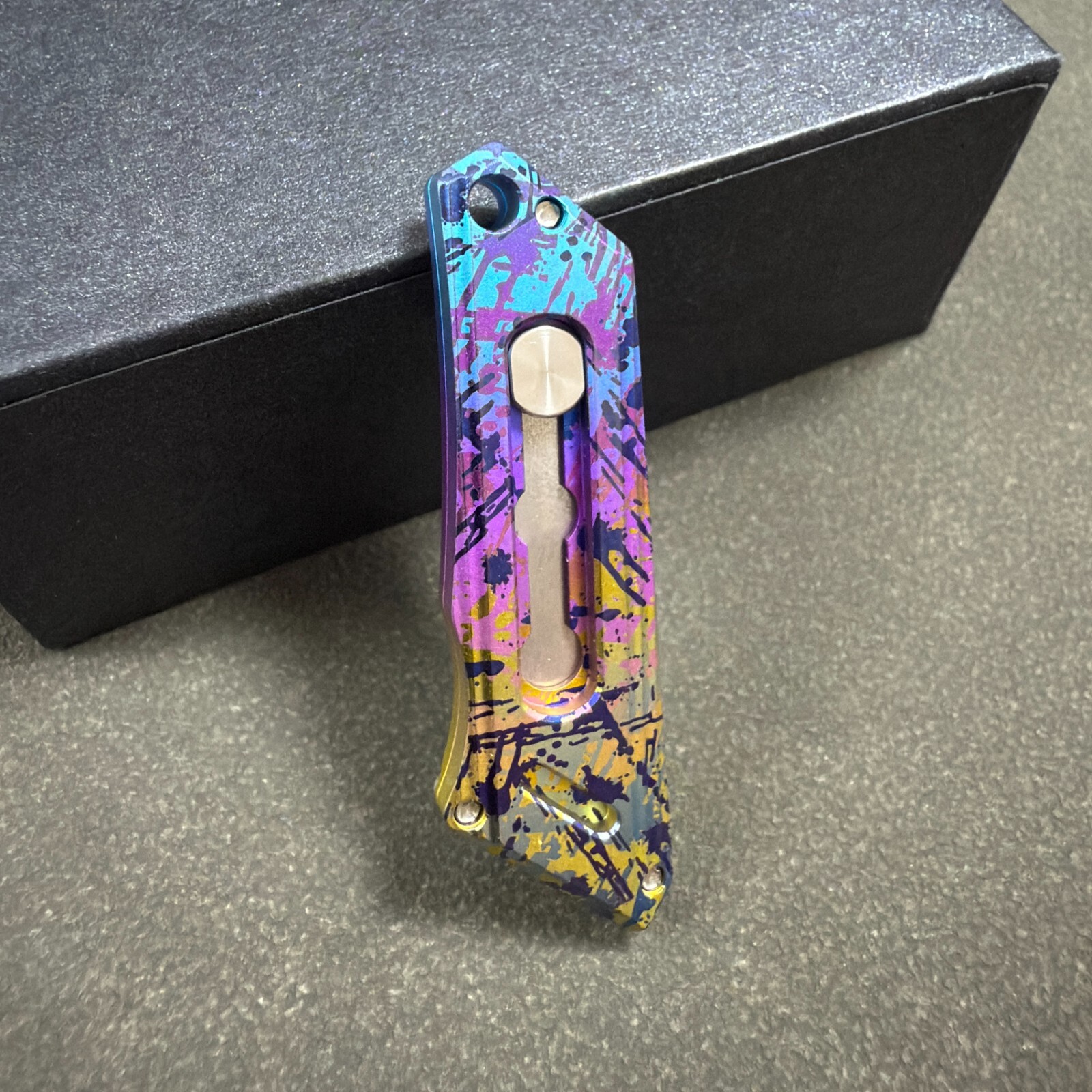 Mini Titanium Folding Knife 9Cr18Mov Blade Outdoor EDC Pocket Keychain Tools