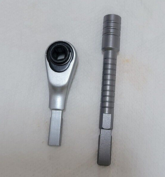 Two piece High Quality Leatherman compatible ratchet W/ New Bit extender