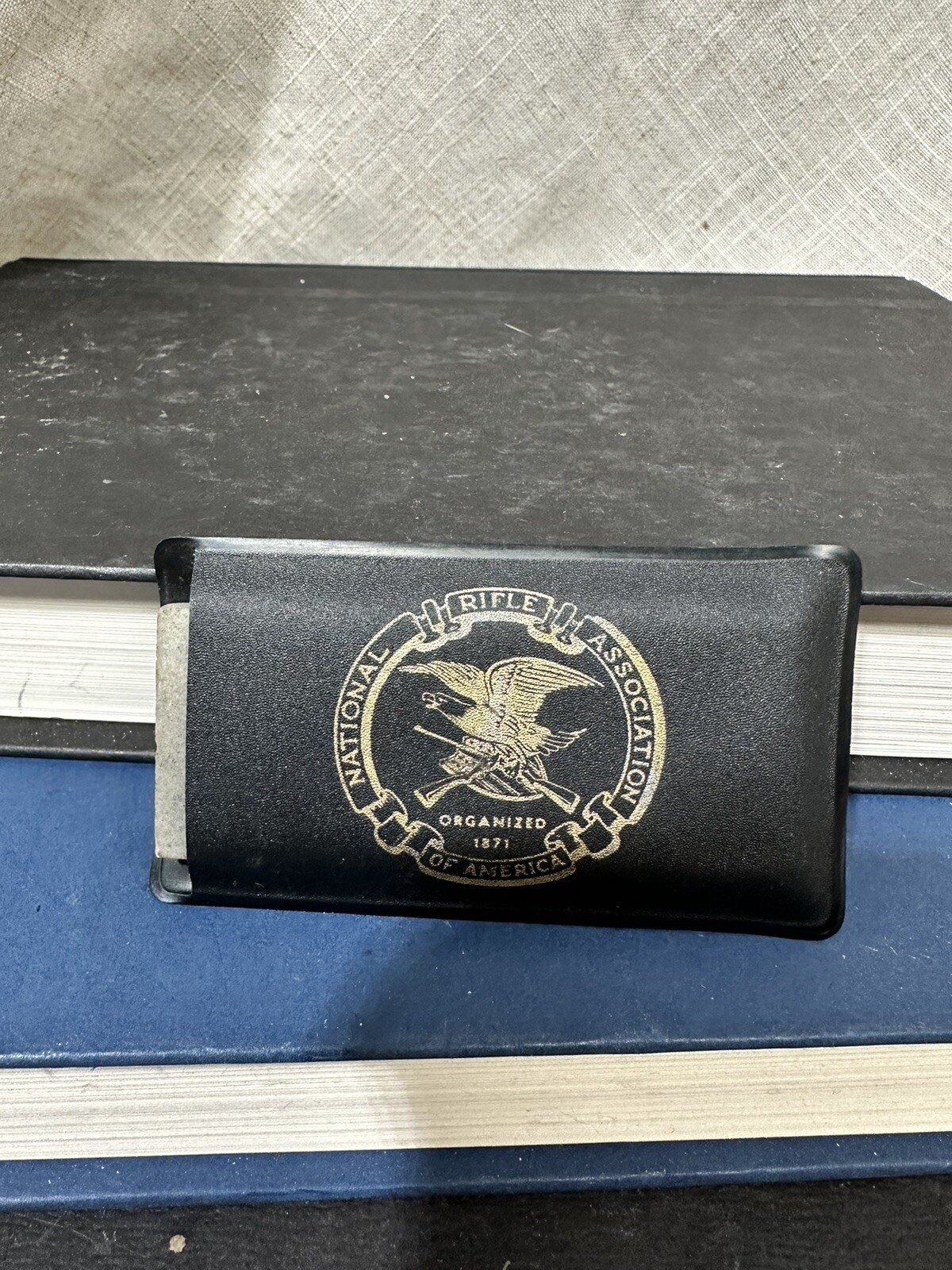 Collectible NRA National Rifle Assoc Pocket Sharpening File Stone Tool w Pouch