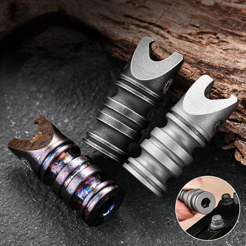 Titanium Multi Tool Bottle Opener Paracord Pendant Knife Bead Wrench Outdoor EDC