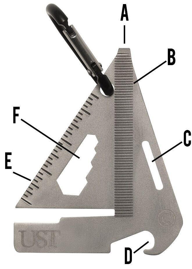 UST A Long Sailboat Multi-Tool with Carabiner (20-02757) Stainless. Ships Free..