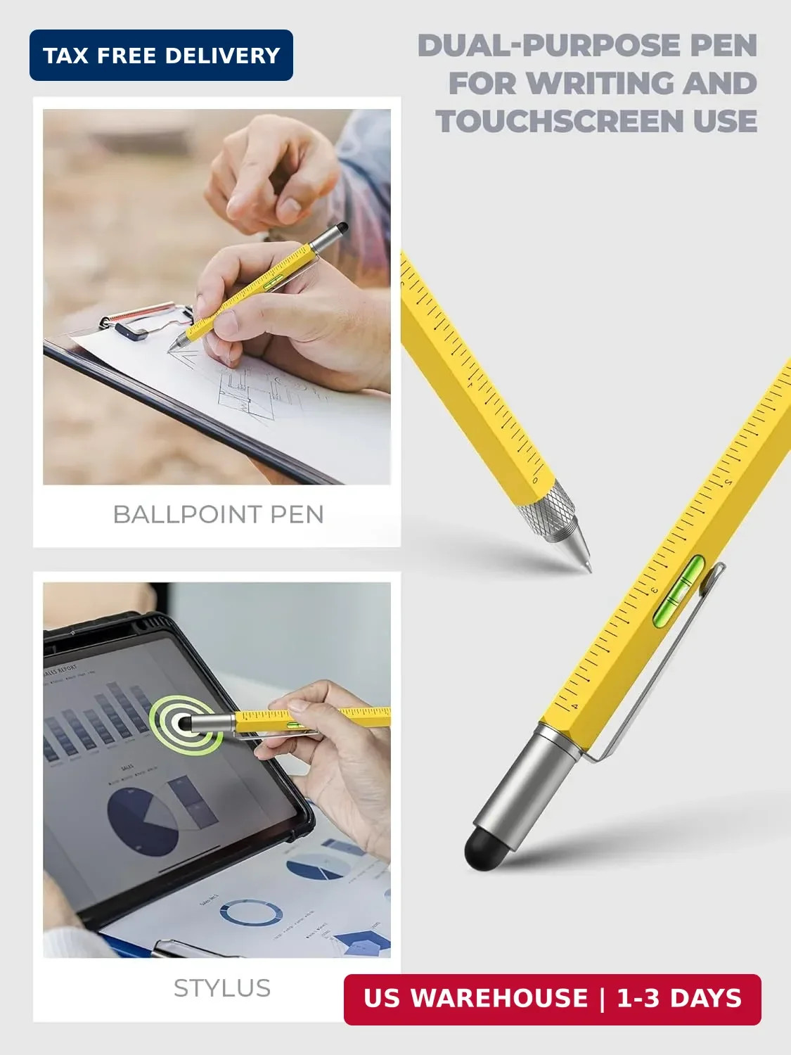 Unique Gifts for Men Multitool Pen – Fathers Day Dad Gifts for Husband Grandpa B