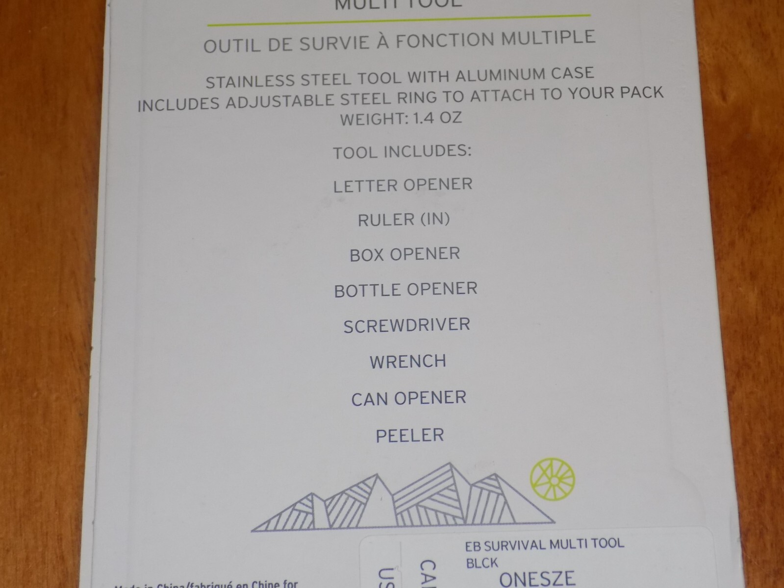 EDDIE BAUER SURVIVAL MULTI TOOL Ruler Wrench Peeler Letter Box Can Opener NEW