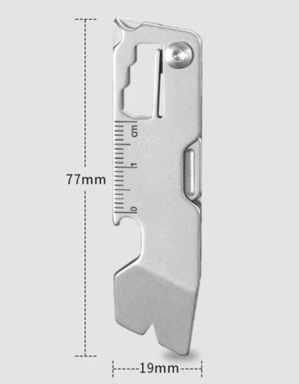 Titanium EDC Pry Bar Folding Scalpel Knife Pocket Keychain Crowbar Opener Ruler