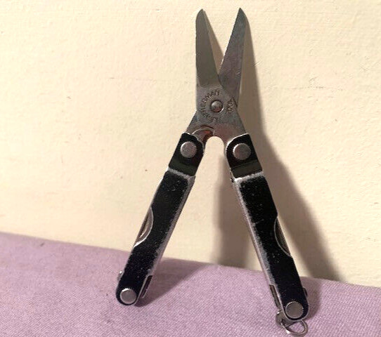 OEM Leatherman Micra Black Keychain Pocket Stainless MultiTool Knife USA ~ Good