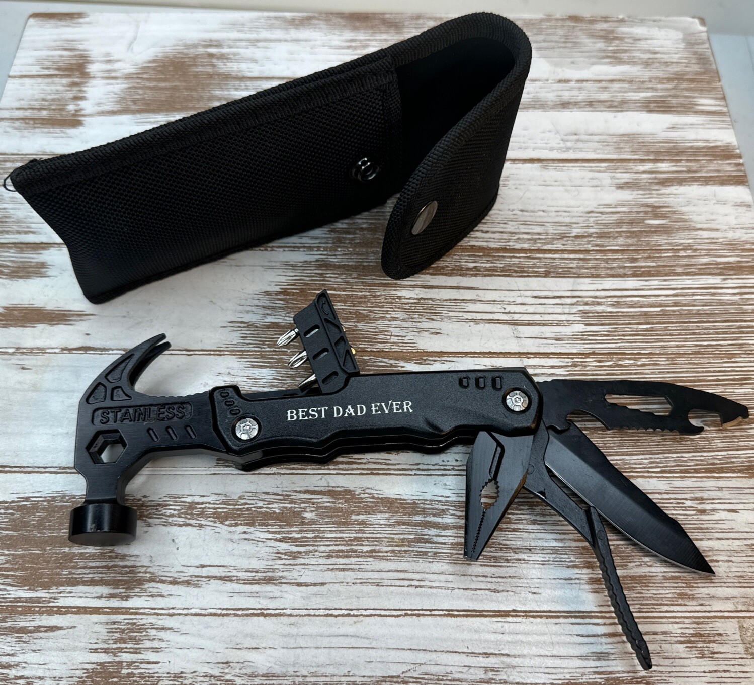Multi Purpose Tool Kit Camping Emergency Survival Hammer Knife Etc Best Dad Ever