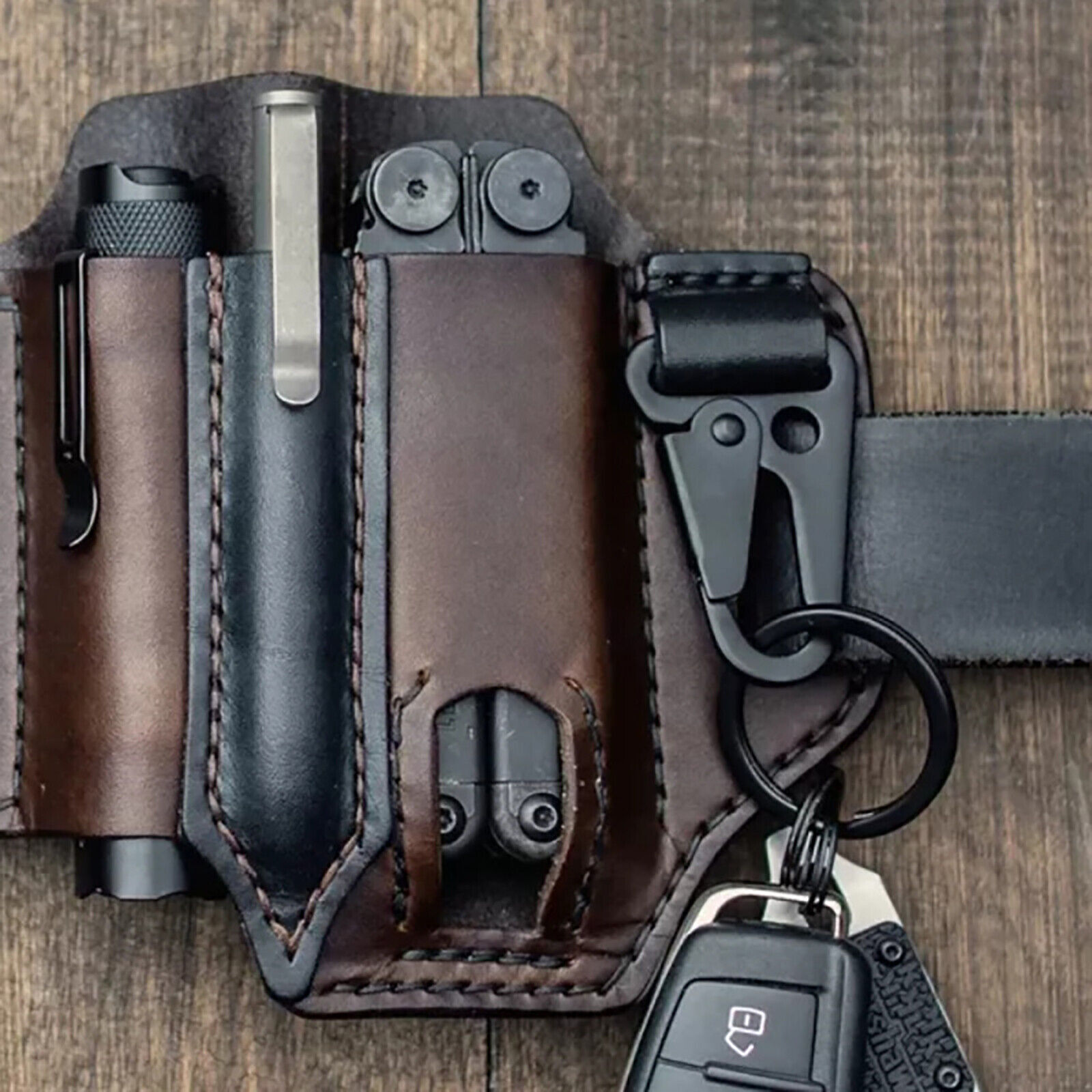 PU/Leather Storage Waist Bag Sheath Multi-function Tool Organizer Pouch Pen Case