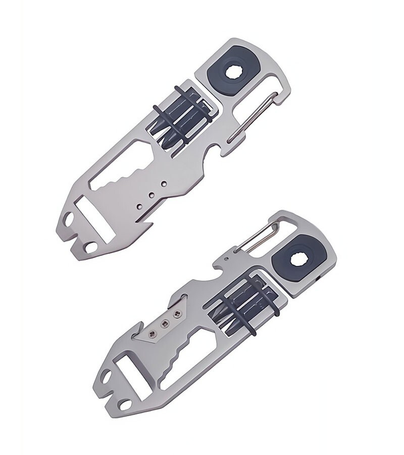 EDC Stainless Steel Key chain Pry Bar Crowbar Pocket Outdoor Multi Card Tools